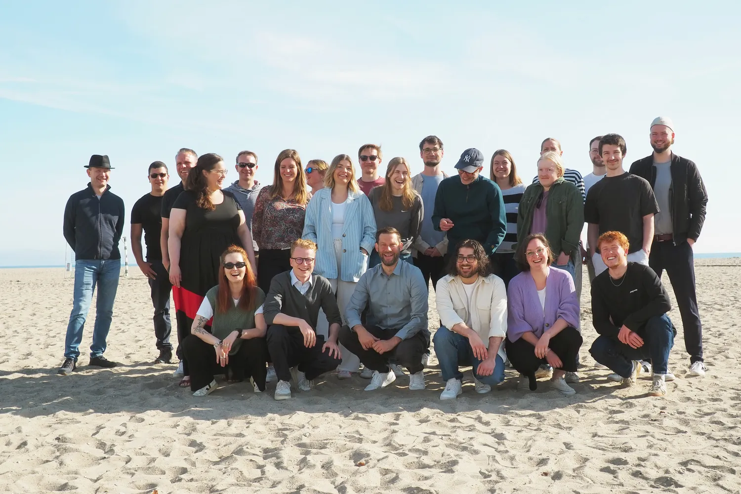 Teamfoto Strand smile